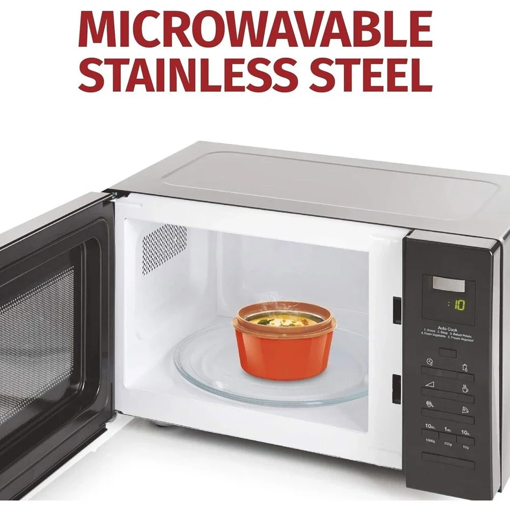 MILTON Bento Lunch Box Set 4, MICROWAVEABLE Stainless Steel Meal Prep Containers